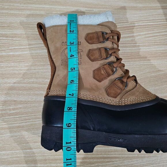 Sorel Boot Caribou II Winter Waterproof Womens Buff Tan Leather Size 9 Shoe - Picture 10 of 12